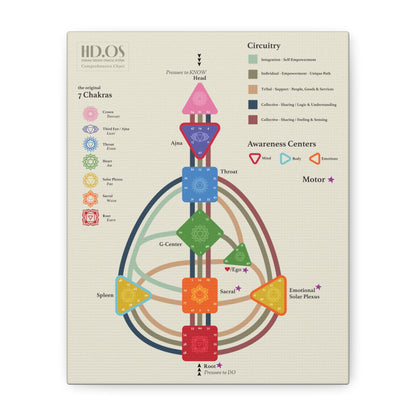 Human Design Chart Canvas Gallery Wrap - Human Design Bodygraph Master Key - Learn Human Design - Decode Human Design Canvas